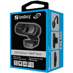 Sandberg USB Webcam 1080P Saver, Svart