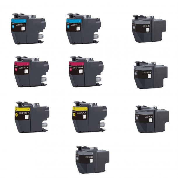 Brother LC 3219 XL Combo Pack 10 pcs Ink Cartridge - Compatible - BK/C/M/Y 380 ml