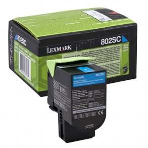 Lexmark toner 802SC - 80C2SC0 cyan 2000 sider, original