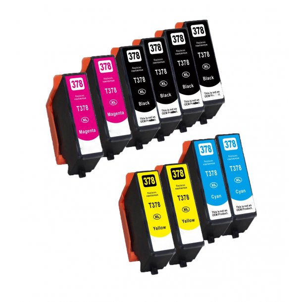 Epson 378 XL Ink Cartridge Combo Pack 10 pcs - Compatible - BK/C/M/Y 100,6 ml