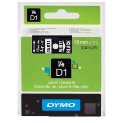 Dymo Tejp D1 19mmx7m vit/svart