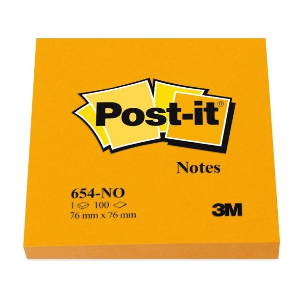 3M Post-it Notes 76x76 Neon Orange - 6 st. block