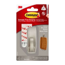 3M Command Mellanstor Metalkrok - Borstad Nickel