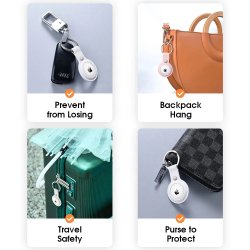 SERO AirTag silikon&ouml;verdrag m.nyckelring/karbinhake, vit