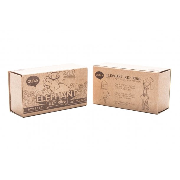 Qualy design Vit Nyckelhllare med Bl Elefant