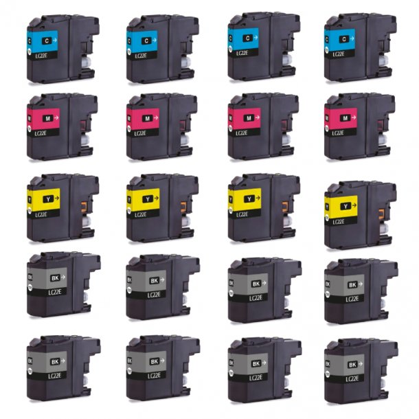 Brother LC22E Combo Pack 20 pcs Ink cartridge  - Compatible - BK/C/M/Y 528 ml