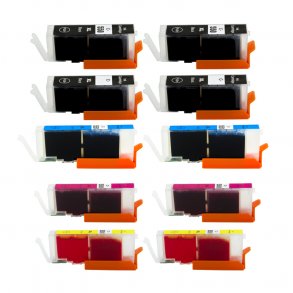 Kompatible blkpatroner Canon PGI-550 / CLI-551 XL - 6443B001, 10 stk. rabatpakke 142 ml