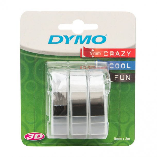 Dymo Tape 9mmx3m Black (x3)