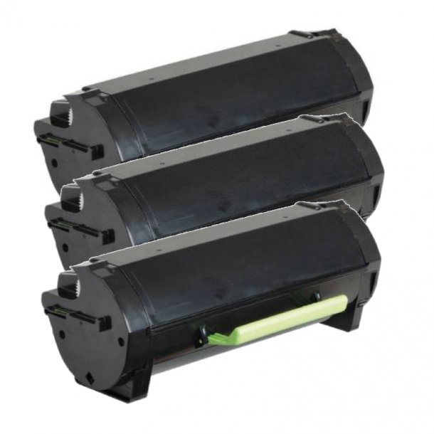 Lexmark 502X/502XE BK combo pack 3 stk Toner - 50F2X00/50F2X0E Kompatibel - Sort 30000 sider