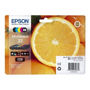 Epson bläckpatroner 33 - C13T33374011, 5 st. multipack 24,4 ml, original