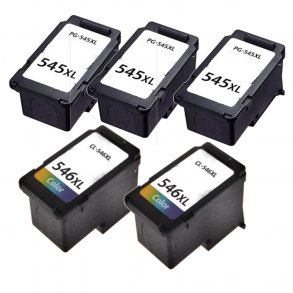 Kompatible blkpatroner Canon PG 545 XL / CL 546 XL - 8286B001, 5 stk. rabatpakke 60 ml