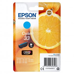 Epson bläckpatron 33 - C13T33424012 cyan 4,5 ml, original