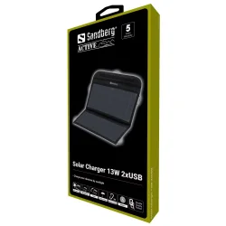 Sandberg Solar Charger 13W 2xUSB, svart