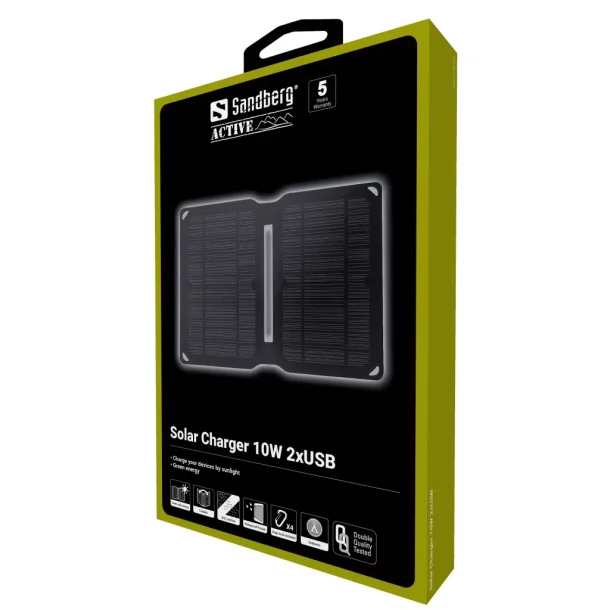 Sandberg Solar Charger 10W 2xUSB, svart