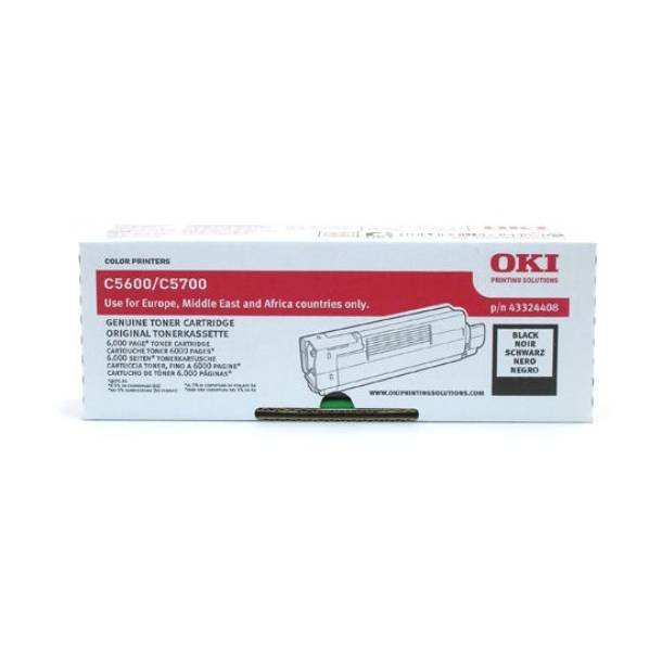 OKI C 5600/5700 BK Original lasertoner (6000 sidor)