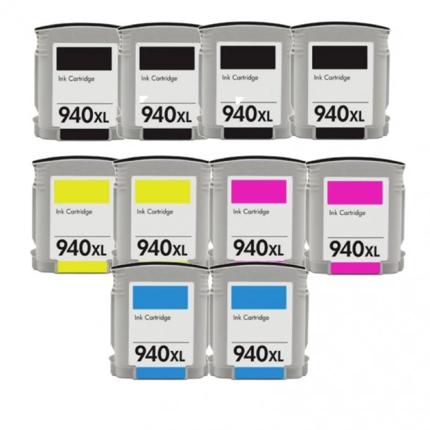 HP 940 XL Ink Cartridge Combo Pack 10 pcs - Compatible - BK/C/M/Y 281 ml