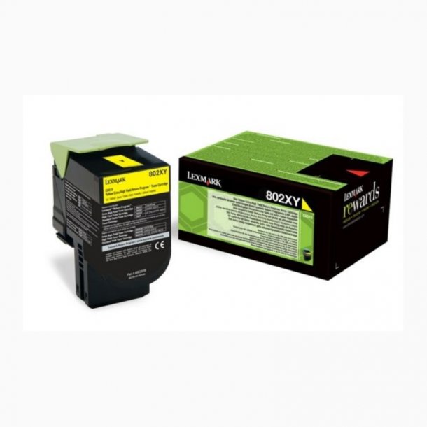 Lexmark 802XY Y Toner - 80C2XY0 Original - Gul 4000 sider