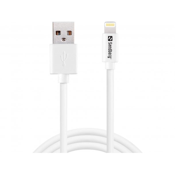 Sandberg USB - lightning cable, 2 m, white