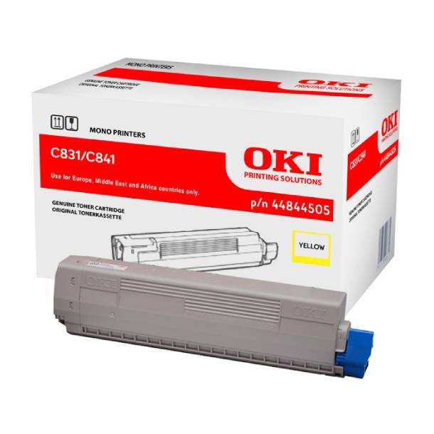 OKI C 831/841 Y lasertoner - 44844505 Original - Gul 10000 sider