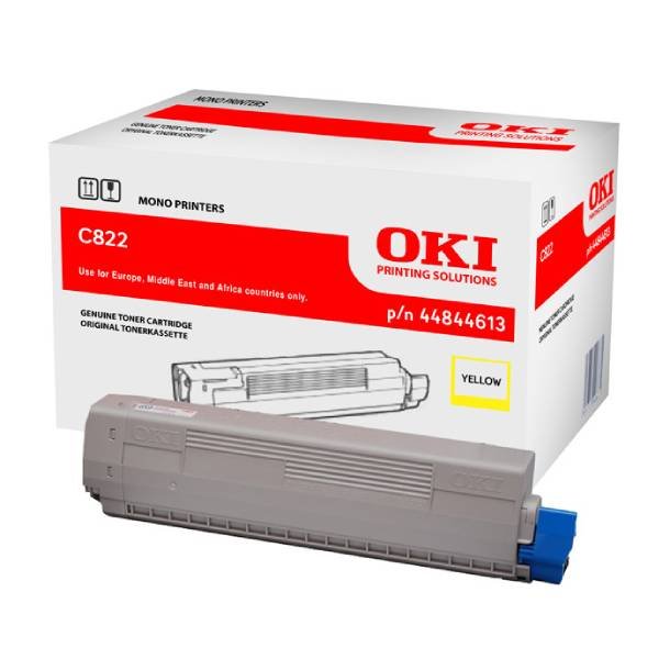 OKI C 822dn/822n Y lasertoner - 44844613 Original - Gul 7300 sider