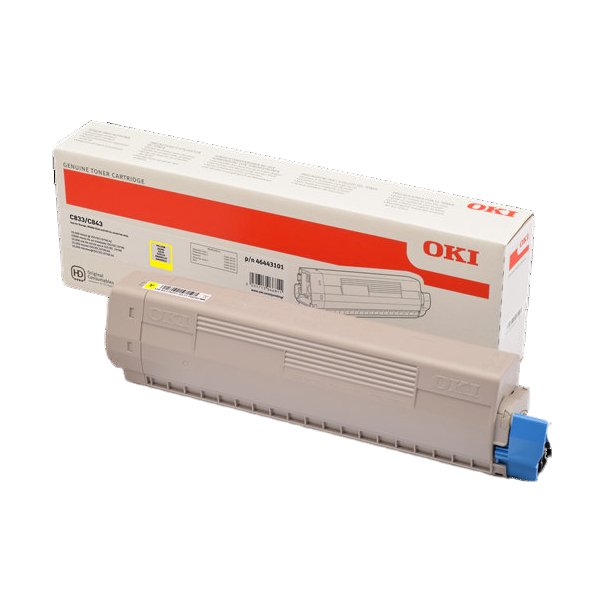 OKI C 833/843 Y lasertoner - 46443101 Original - Gul 10000 sider