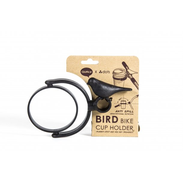 Qualy Bird Bike Cup Holder, Black