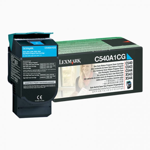 Lexmark C540/C543/C544 C Toner - C540A1CG Original - Cyan 1000 sider