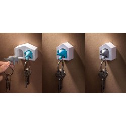 Qualy design Vit Nyckelhllare med Gr Elefant