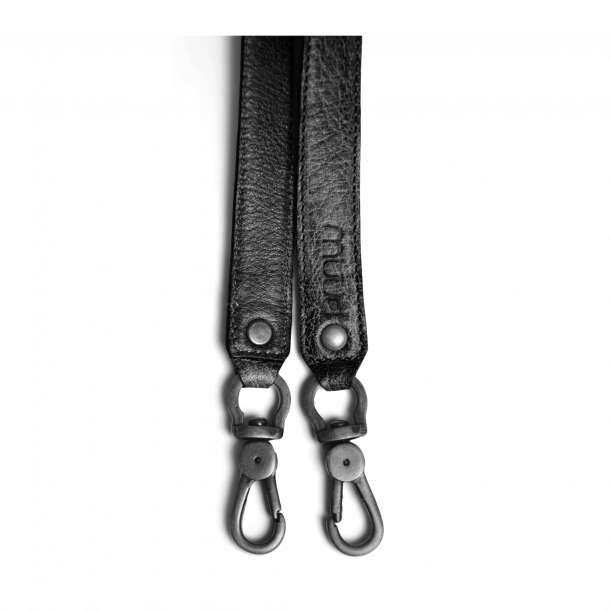 Muud Hudson Axelrem - L&auml;der, Svart (50 cm)