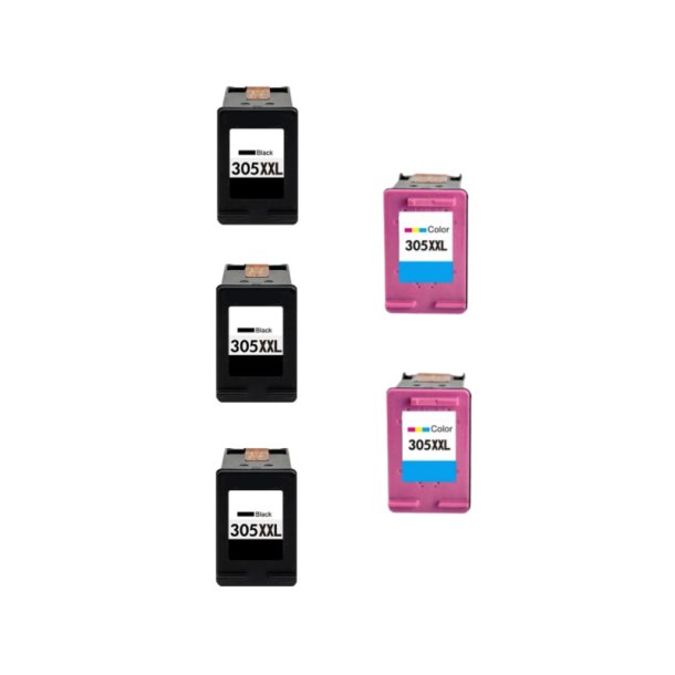 HP 305 XL combo pack 5 stk Ink Cartridge - Compatible - BK/C 90 ml