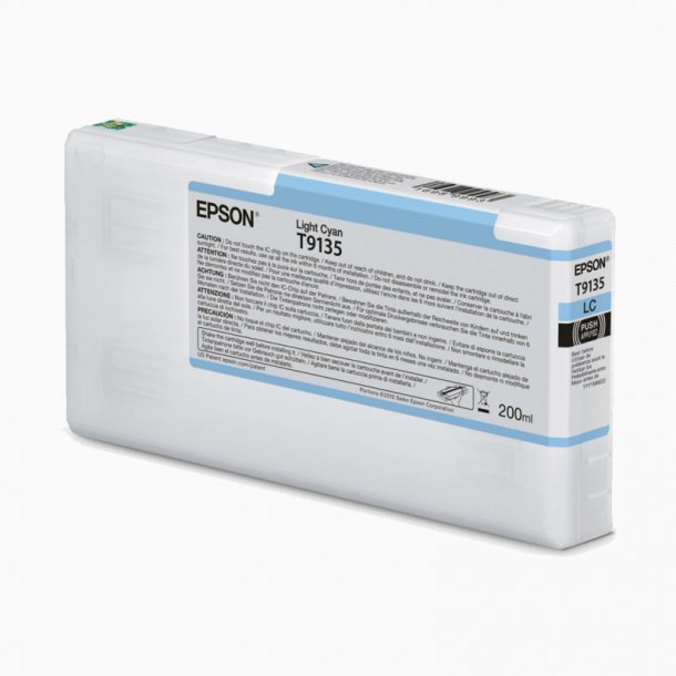 Epson T9135 LC blkpatron - C13T913500 Original - Lys Cyan 200 ml