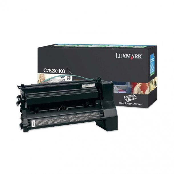 Lexmark C782 / X782 BK extra HC prebate Toner - C782X1KG Original - Svart 15000 sider