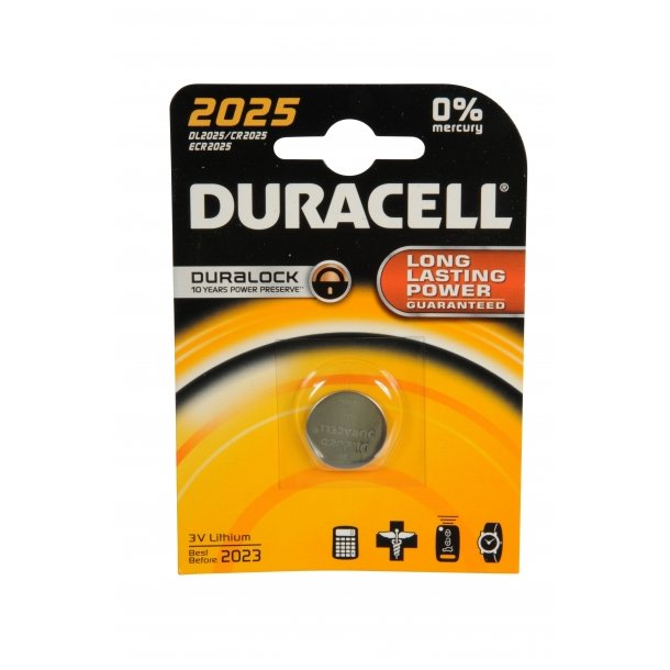 Duracell CR2025 batteri, Long Power Lasting, 3V Lithium 