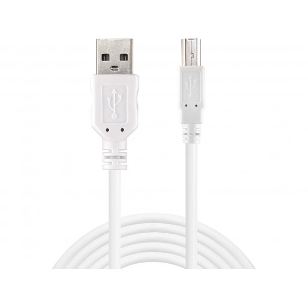 Sandberg USB - A-B male cable, 1.8 m, white