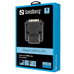 Sandberg DVI-M till HDMI-F Adapter, Svart