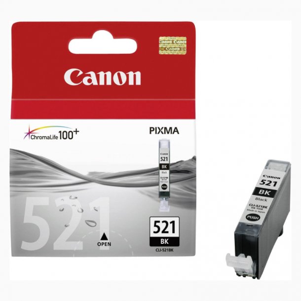 Canon CLI 521 BK blekkpatron - 2933B001 Original - Svart 9 ml