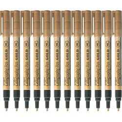 Artline 993 Metallic Calligraphy Guld, 12 st