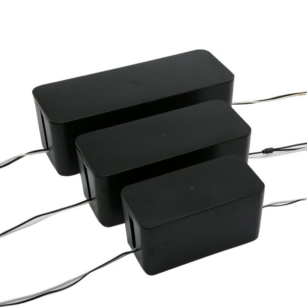 Cable management box - 40.5 x 15.5 x 13.5 cm, black (large)