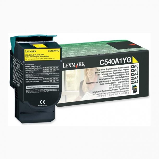 Lexmark C540/C543/C544 Y Original Toner (1000 sidor)