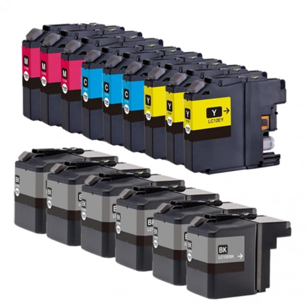 Brother LC12E Ink Cartridge Combo Pack 15 pcs - Compatible - BK/C/M/Y 483 ml