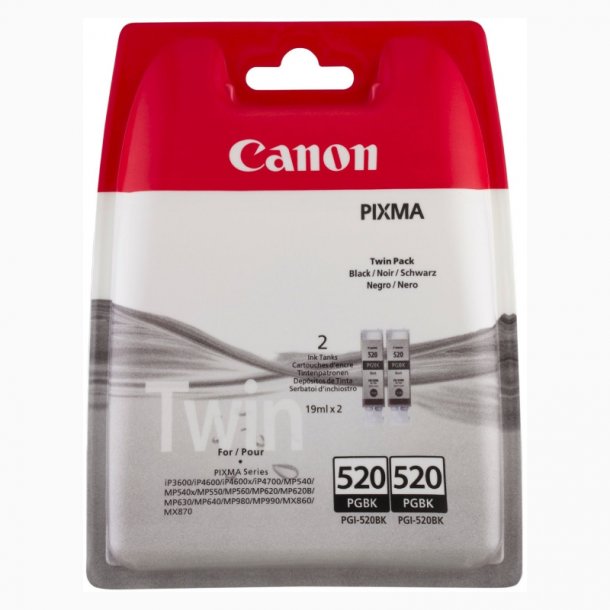 Canon PGI-520 M sampak 2 stk -Sort 38 ml - Original blkpatron 2932B012