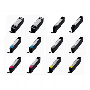 Kompatible blkpatroner Canon PGI 570 / CLI 571 XL - 0372C001, 12 stk. rabatpakke 176 ml