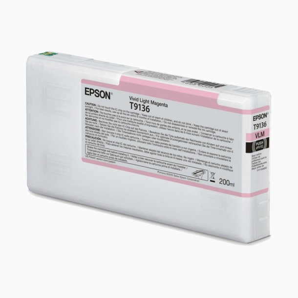 Epson T9136 LM blkpatron - C13T913600 Original - Vivid Lys Magenta 200 ml