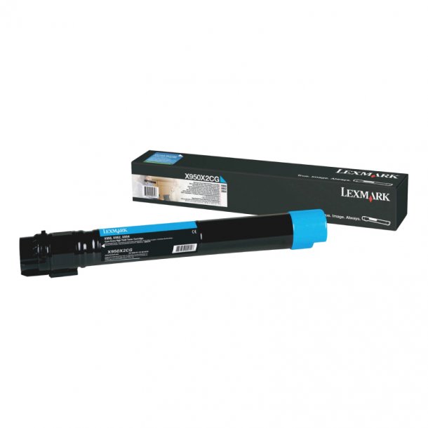 Lexmark X950 C Toner - X950X2CG Original - Cyan 22000 sider