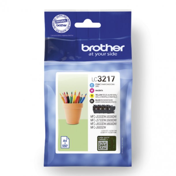 Brother LC3217 Ink Cartridge Combo Pack 4 pcs - LC3217VALDR Original- C/M/Y/K 44 ml