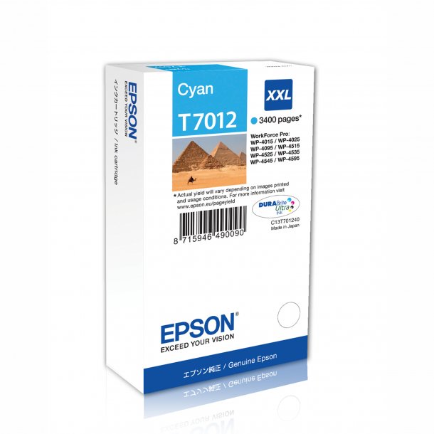 Epson T7012 XXL C blkpatron - C13T70124010 Original - Cyan 34,2 ml