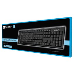 Sandberg Wired USB Office Keyboard, Black (Nordic)