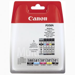 Canon PGI-580 / CLI-581 - 2078C007 blkpatron, 5 stk. sampak 33,6 ml, original