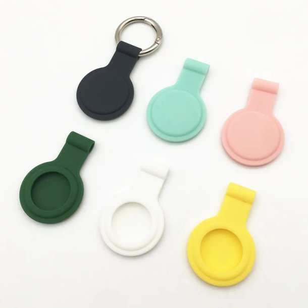 SERO AirTag silikon&ouml;verdrag m.nyckelring/karbinhake, vit