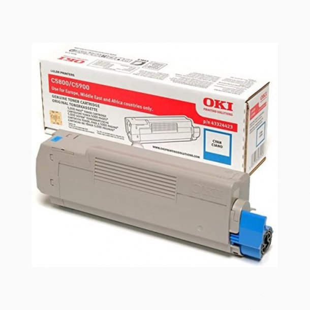 OKI C5800/C5900/C5550 C Toner - 43324423 Original - Cyan 5000 sider